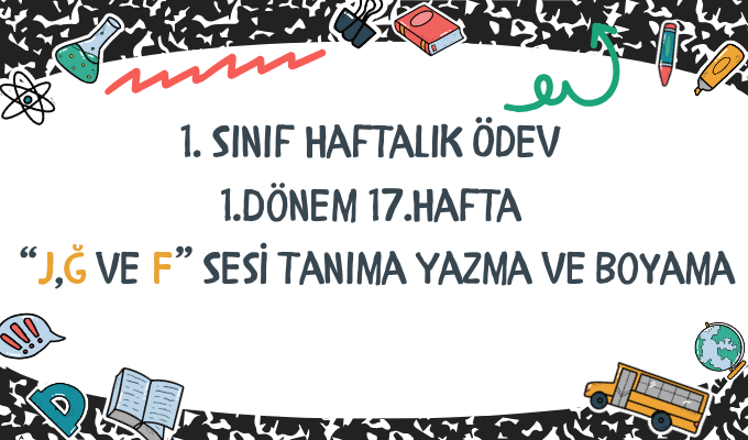 1.Sınıf Haftalık Ödev 1.Dönem 17.Hafta