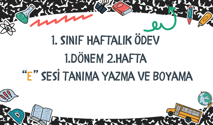 1.Sınıf Haftalık Ödev 1.Dönem 2.Hafta