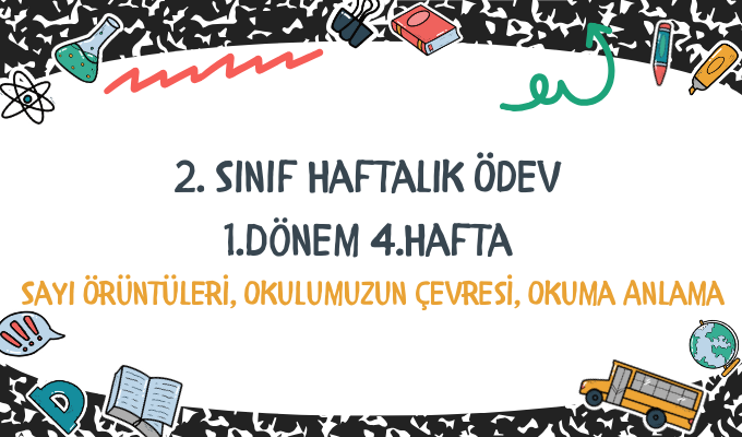 2.Sınıf Haftalık Ödev 1.Dönem 4.Hafta