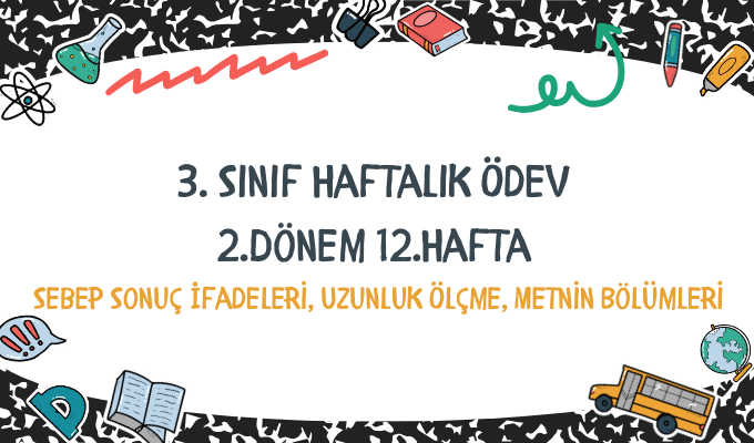 3.Sınıf Haftalık Ödev 2.Dönem 12.Hafta