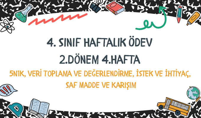 4.Sınıf Haftalık Ödev 2.Dönem 4.Hafta